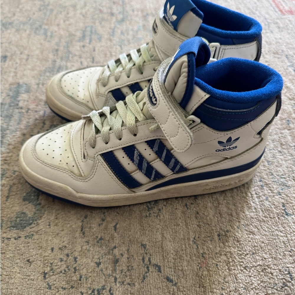 Adidas Blue and White Athletic Shoes